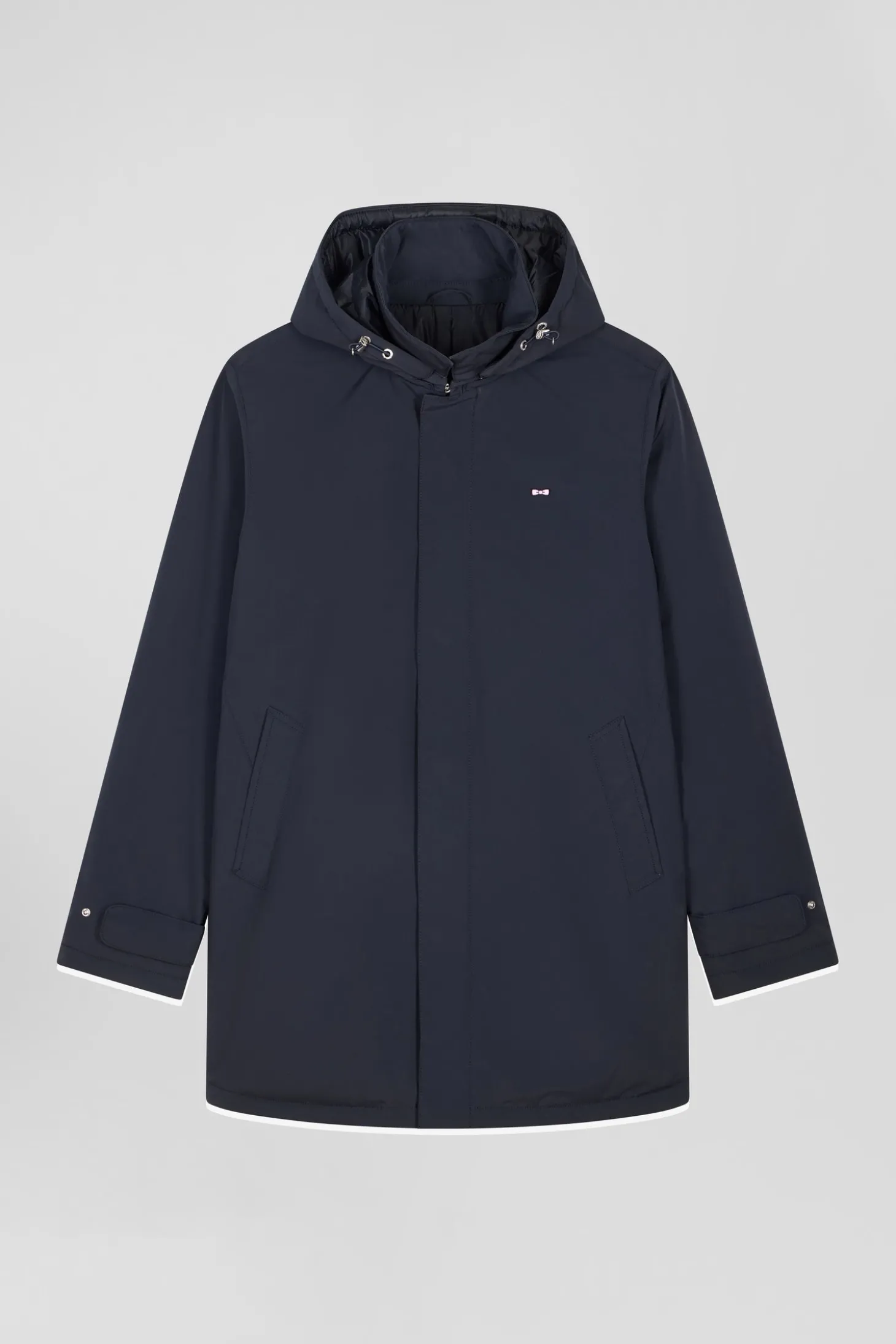 Imperméable en nylon à capuche bleu marine