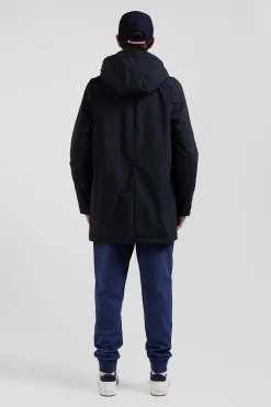 Imperméable en nylon à capuche bleu marine