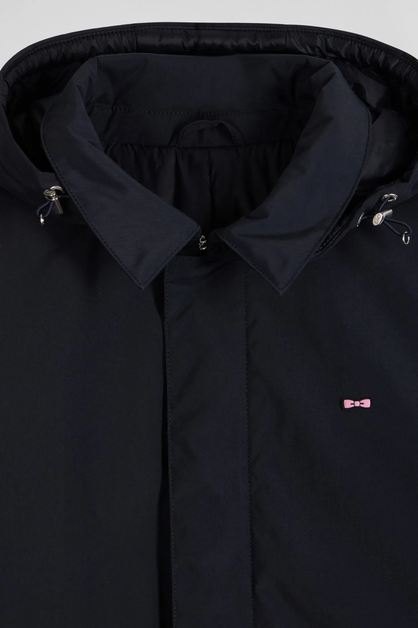 Imperméable en nylon à capuche bleu marine