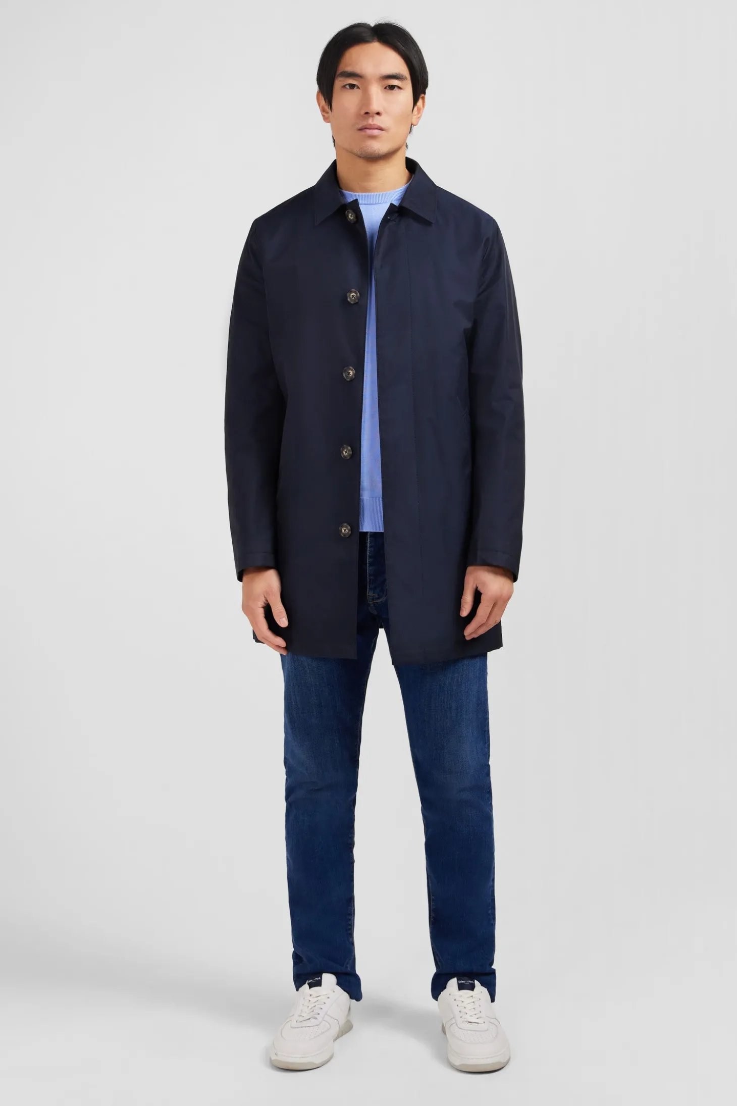 Imperméable uni bleu marine