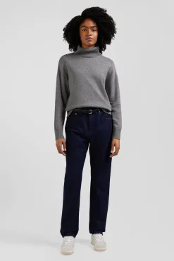 Jean 5 poches en coton bleu marine coupe Regular