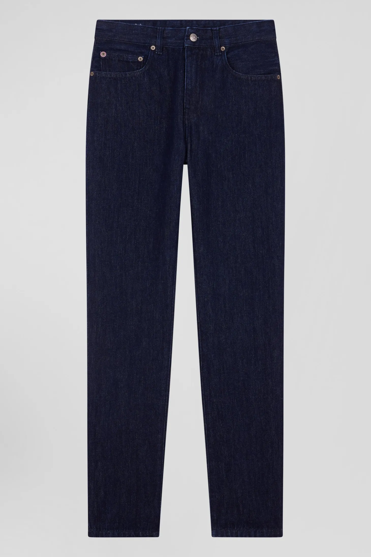 Jean 5 poches en coton bleu marine coupe Regular