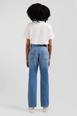 Jean 5 poches en coton bleu coupe Regular