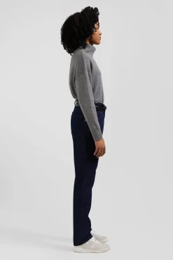Jean 5 poches en coton bleu marine coupe Regular