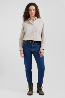 Jean 5 poches en coton bleu foncé coupe Slim