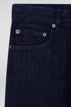 Jean 5 poches en coton bleu marine coupe Regular