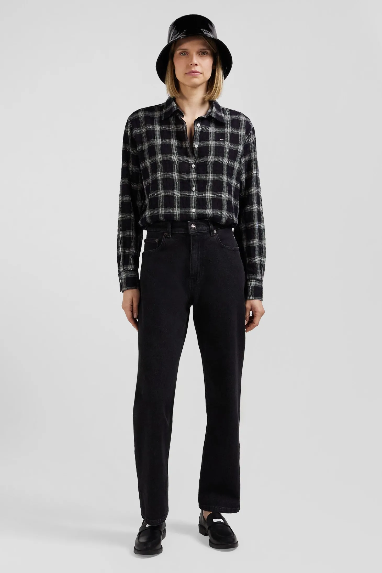 Jean 5 poches en coton stretch noir coupe Regular