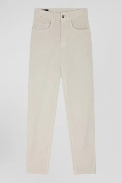 Jean 5 poches en coton stretch beige coupe Comfort