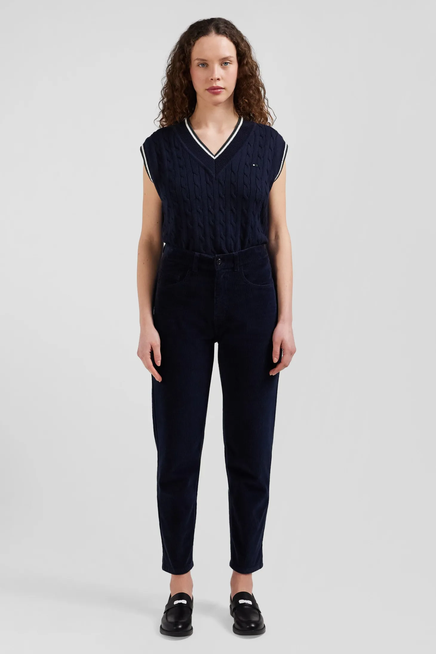 Jean 5 poches en coton stretch bleu marine coupe Comfort