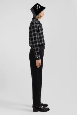 Jean 5 poches en coton stretch noir coupe Regular