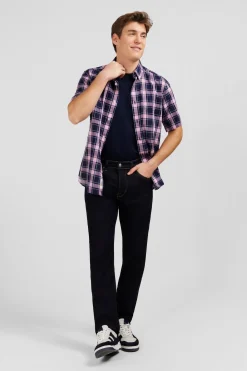 Jean bleu marine en coton extensible