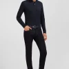 Jean bleu marine en coton extensible