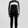 Jean en coton denim stretch mélangé noir coupe Slim