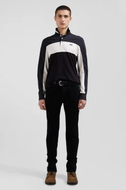 Jean en coton denim stretch mélangé noir coupe Slim