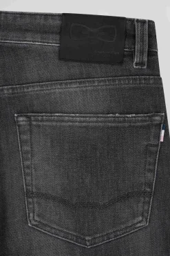 Jean en coton denim stretch mélangé gris coupe Regular