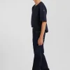 Jean en denim coton marine poches cargo coupe Oversized