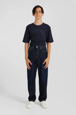 Jean en denim coton marine poches cargo coupe Oversized