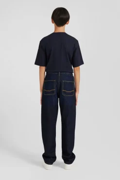 Jean en denim coton marine poches cargo coupe Oversized