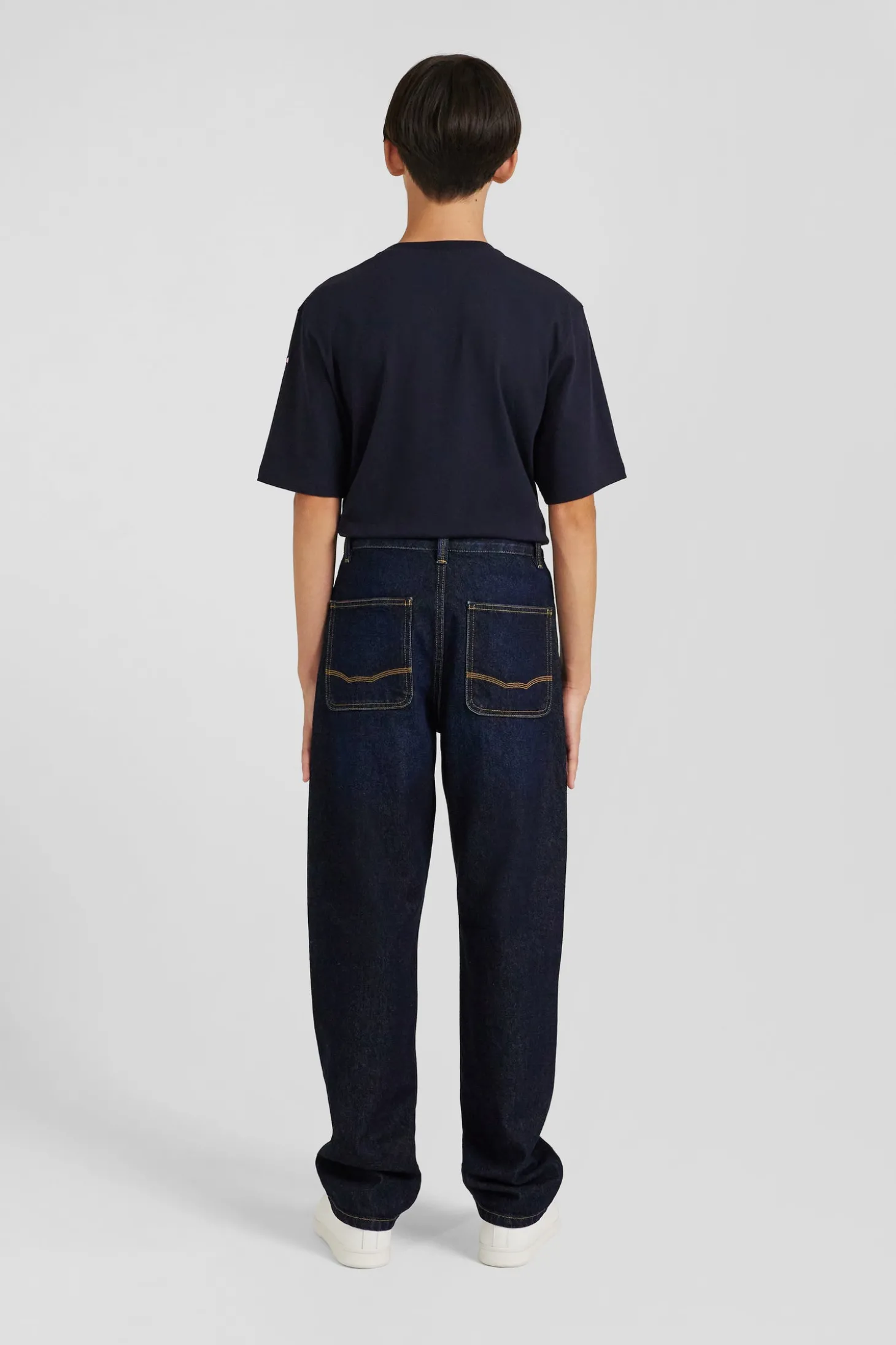 Jean en denim coton marine poches cargo coupe Oversized