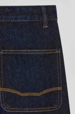 Jean en denim coton marine poches cargo coupe Oversized