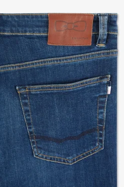 Jean slim bleu en coton extensible