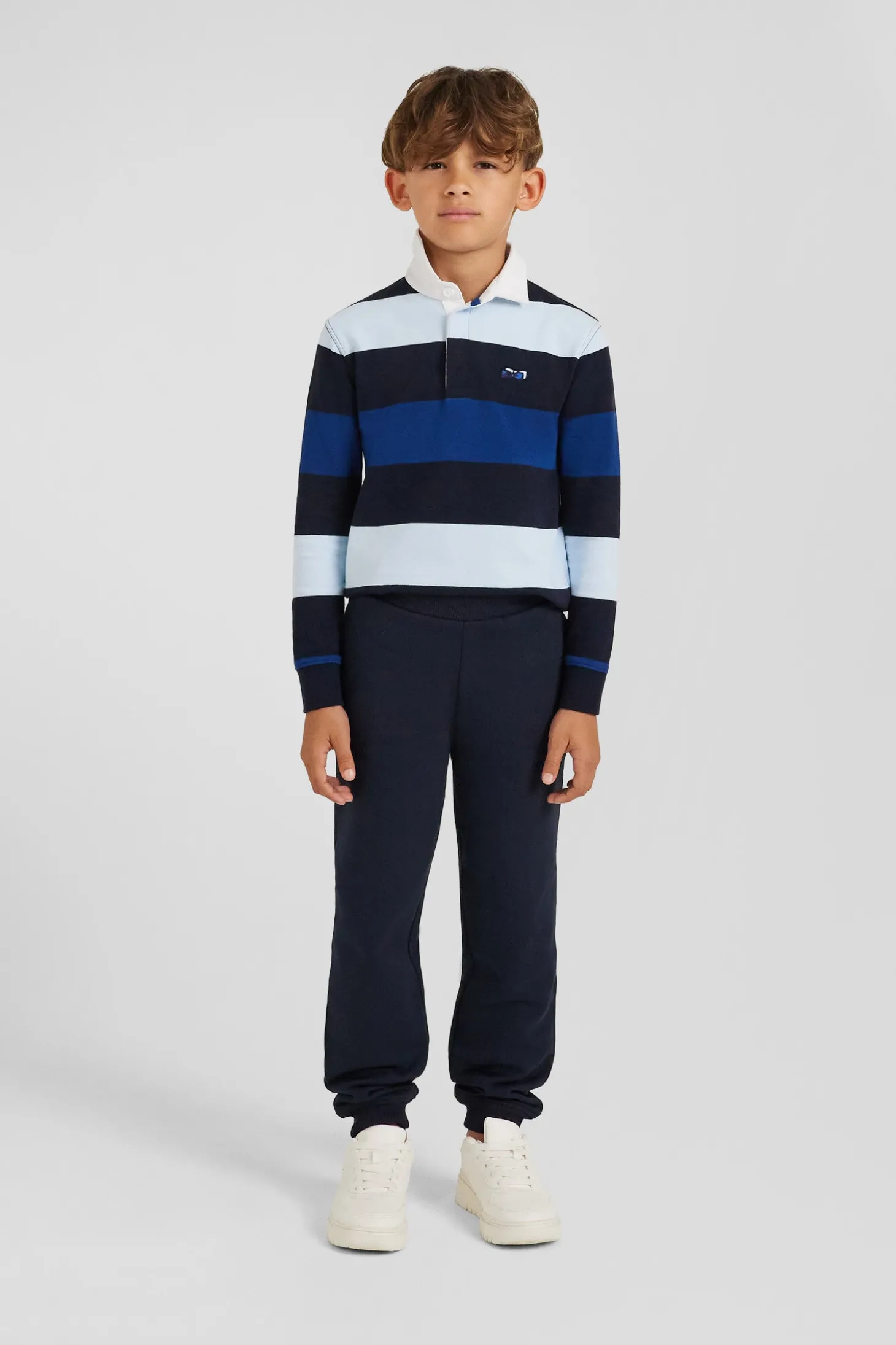 Jogging en molleton coton gratté bleu marine coupe Regular