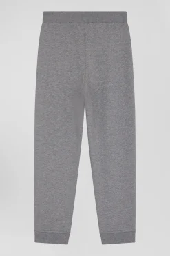 Jogging en molleton coton gratté gris coupe Regular