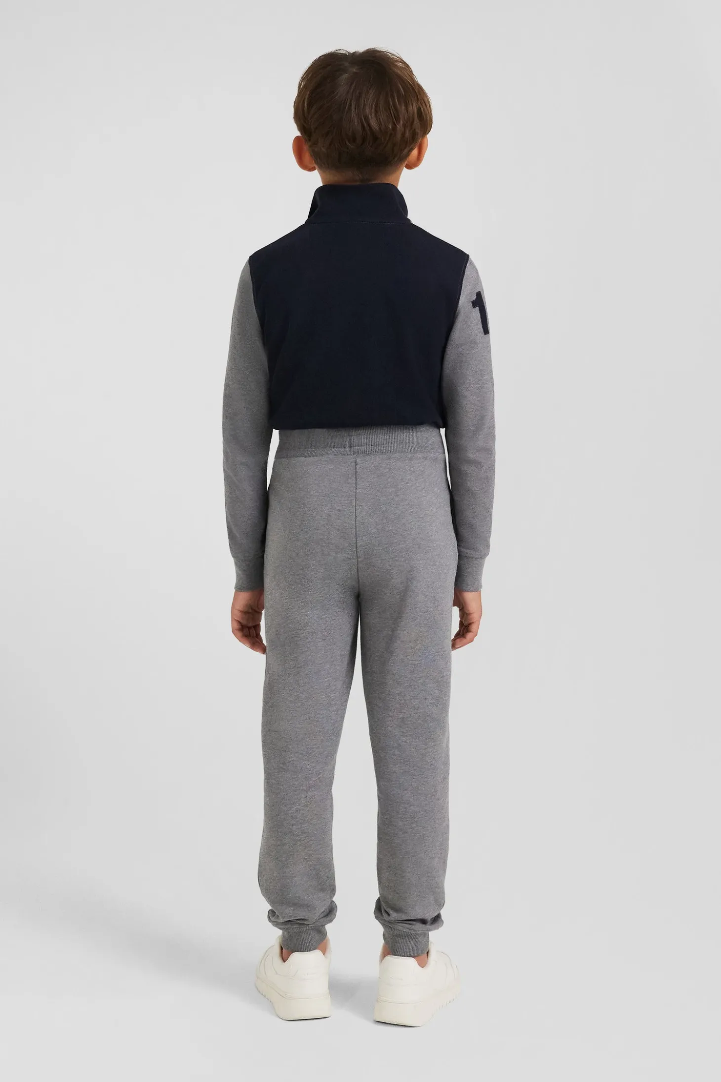 Jogging en molleton coton gratté gris coupe Regular