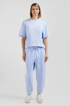 Jogging unisexe en molleton coton ciel surteint coupe Relaxed
