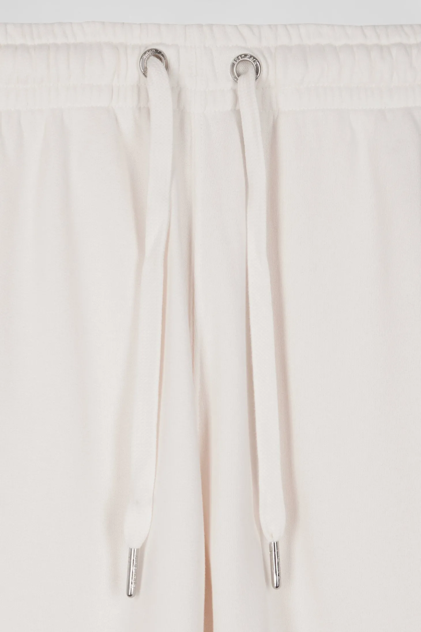 Jogging unisexe en molleton coton écru surteint coupe Relaxed