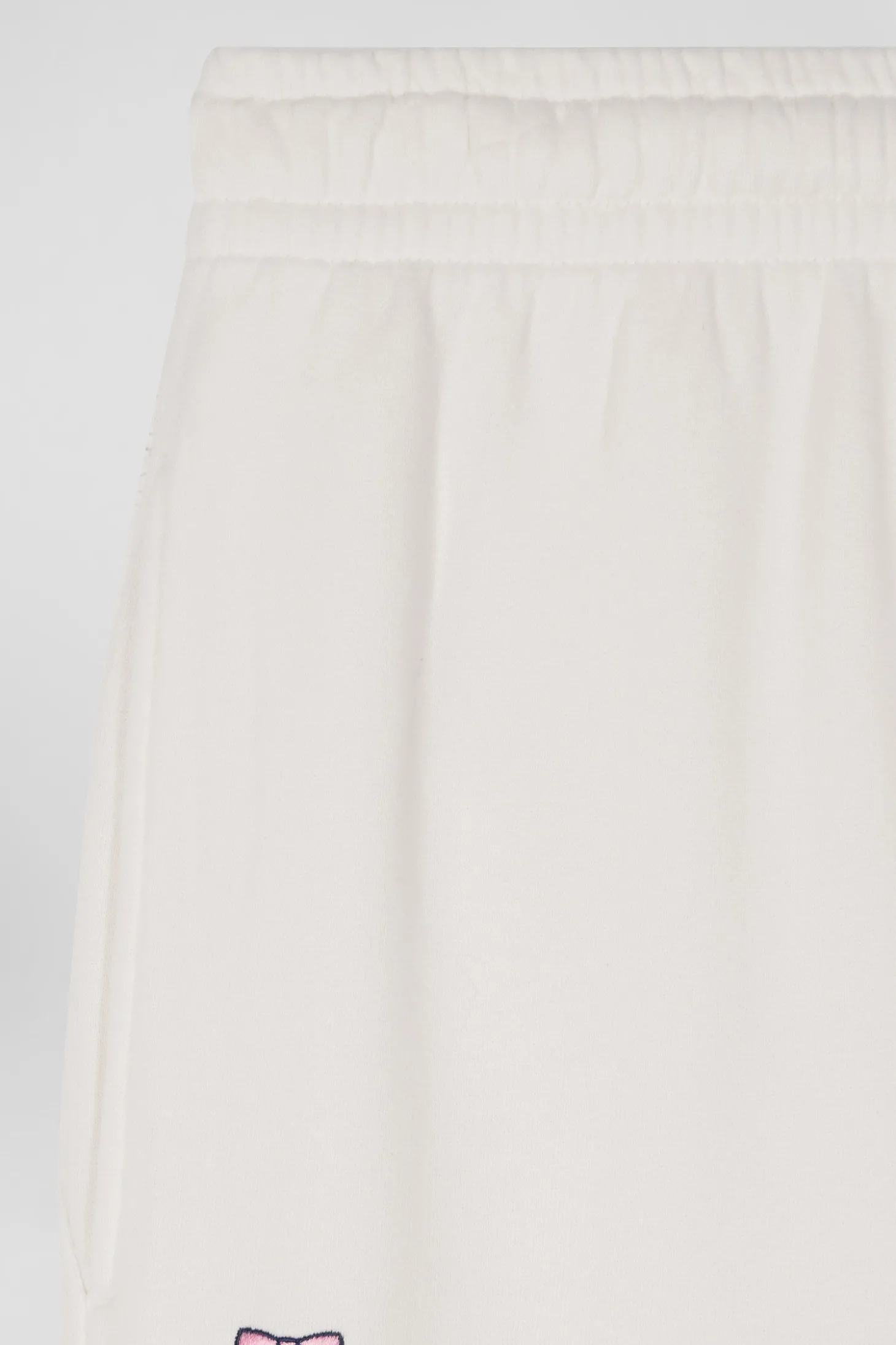 Jogging unisexe en molleton coton écru surteint coupe Relaxed