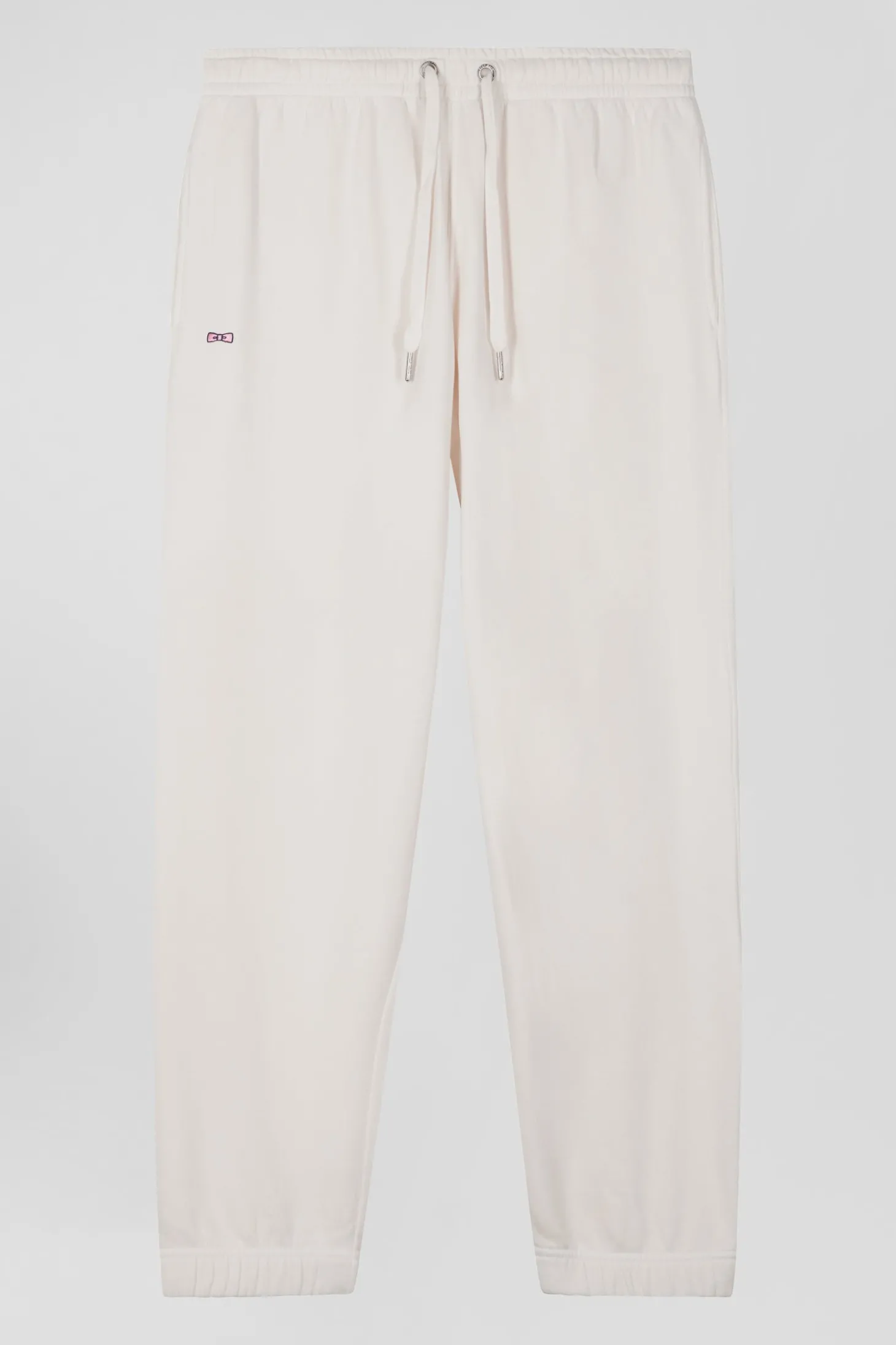 Jogging unisexe en molleton coton écru surteint coupe Relaxed
