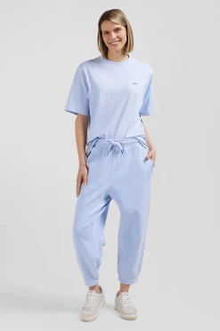 Jogging unisexe en molleton coton ciel surteint coupe Relaxed