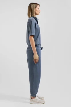 Jogging unisexe en molleton coton gris surteint coupe Relaxed