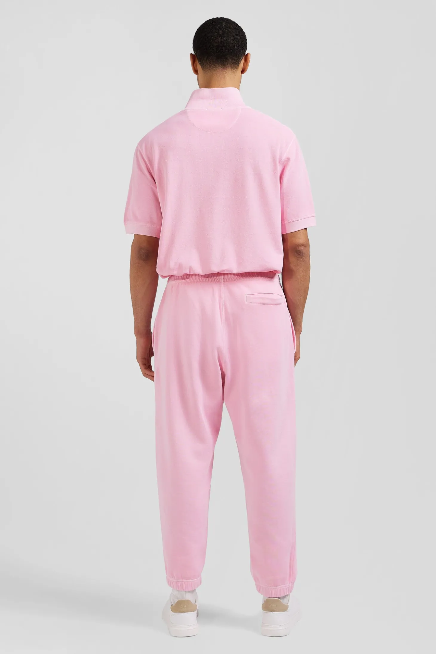 Jogging unisexe en molleton coton rose surteint coupe Relaxed