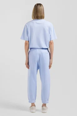 Jogging unisexe en molleton coton ciel surteint coupe Relaxed