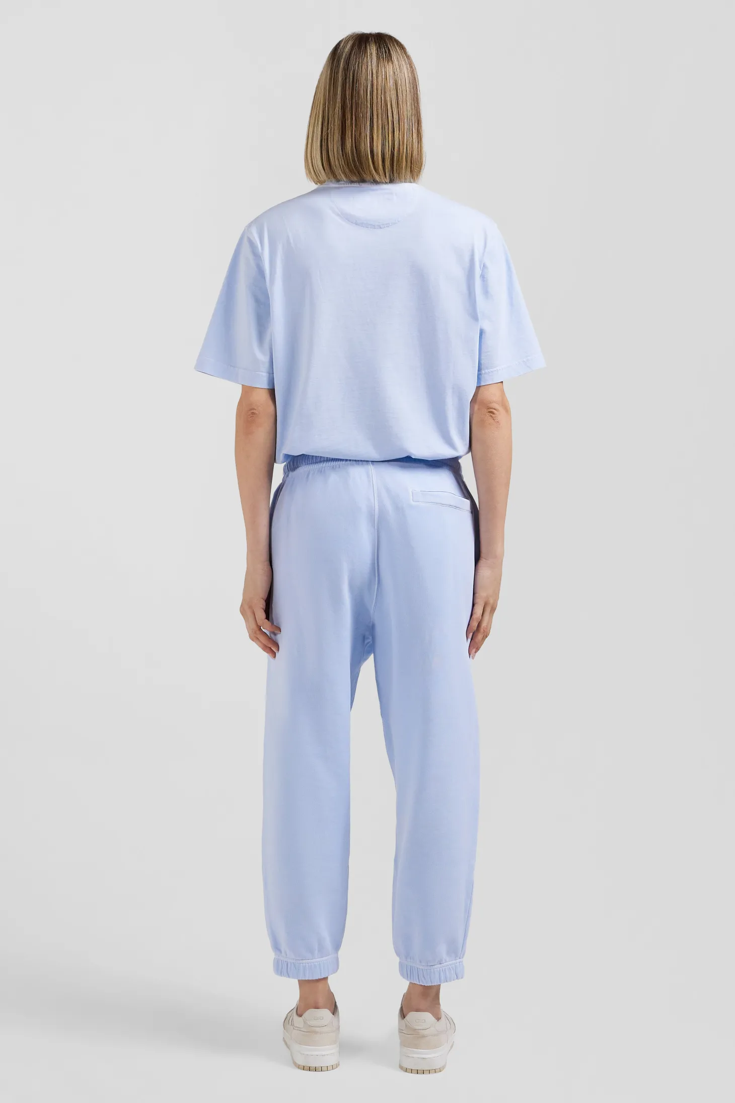 Jogging unisexe en molleton coton ciel surteint coupe Relaxed