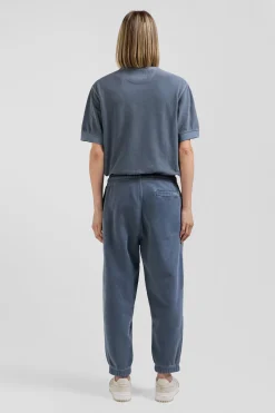 Jogging unisexe en molleton coton gris surteint coupe Relaxed