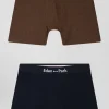 Lot de 2 boxers bleu marine et marron en coton stretch
