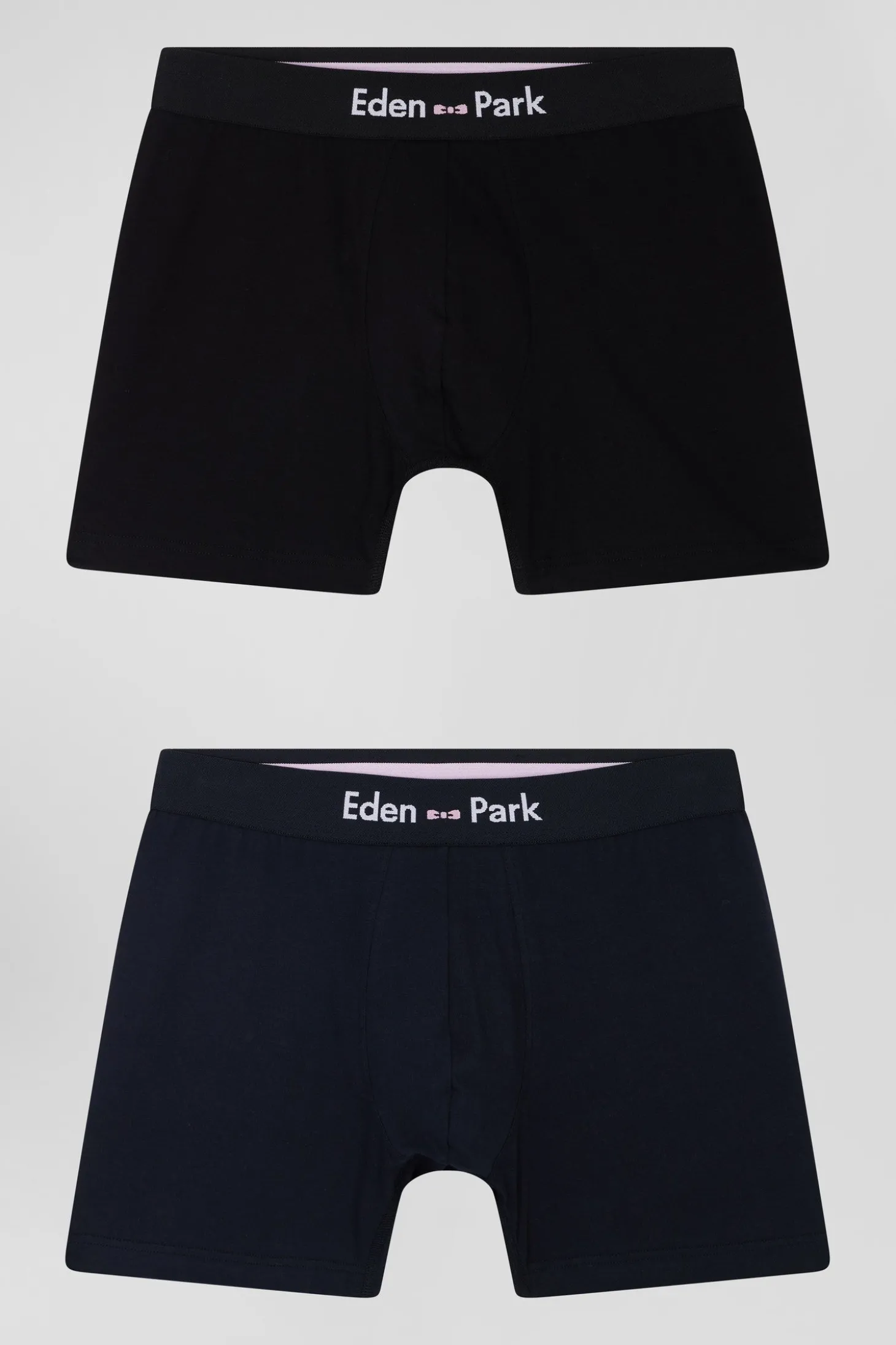 Lot de 2 boxers bleu marine et noir en coton stretch