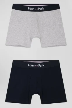 Lot de 2 boxers bleu marine et gris en coton stretch