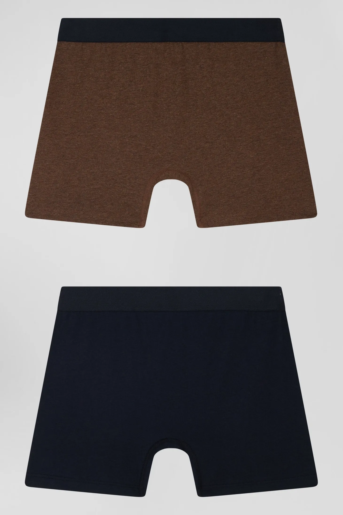 Lot de 2 boxers bleu marine et marron en coton stretch