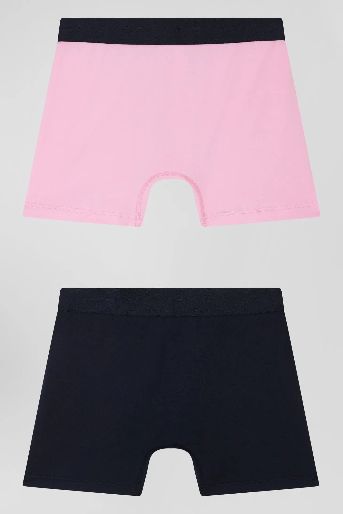 Lot de 2 boxers bleu marine et rose en coton stretch