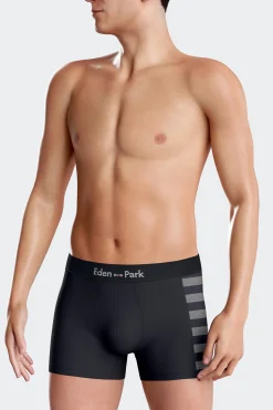 Lot de 2 boxers bleu marine détails cerclés gris en coton stretch