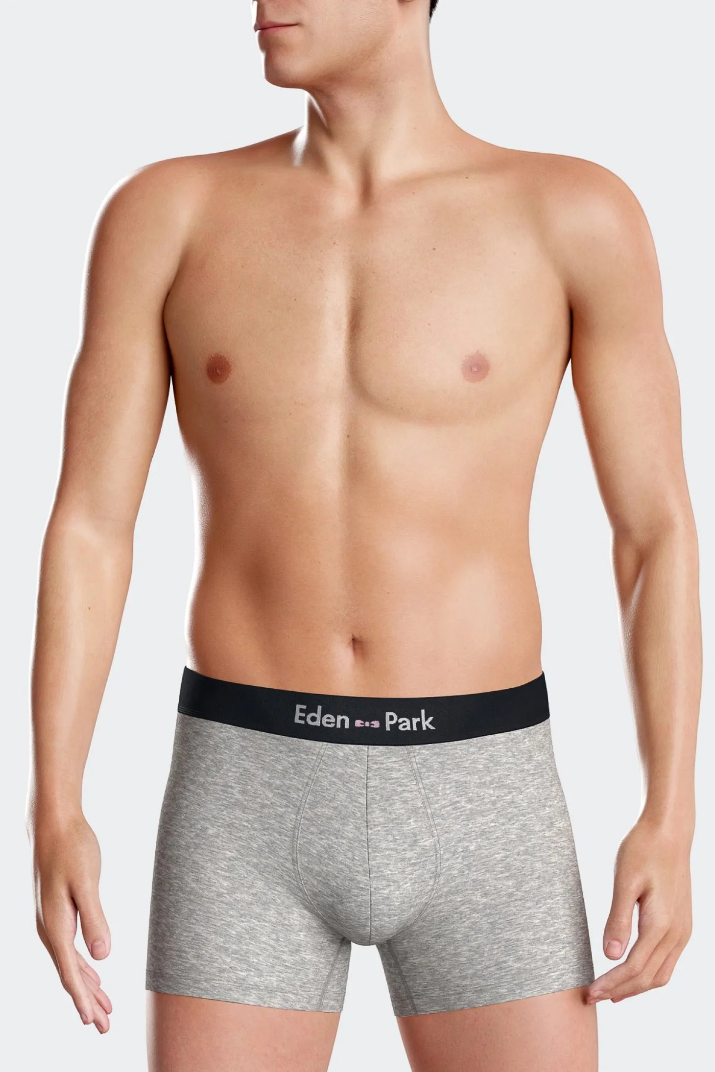 Lot de 2 boxers bleu marine et gris en coton stretch