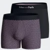 Lot de 2 boxers en coton stretch micro-motifs graphique rose