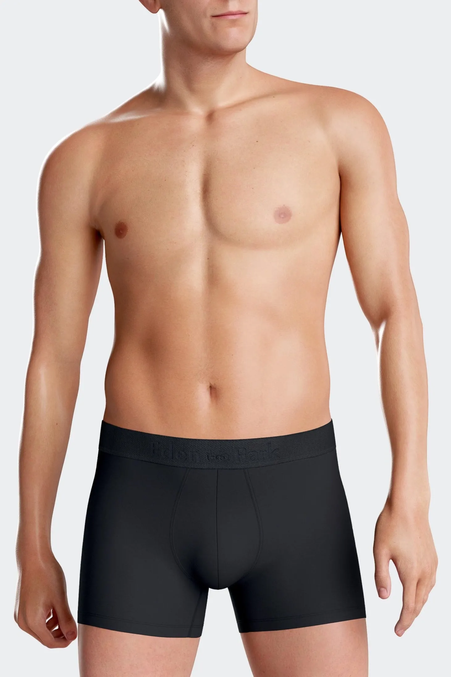 Lot de 2 boxers en coton stretch uni et cerclé bleu foncé