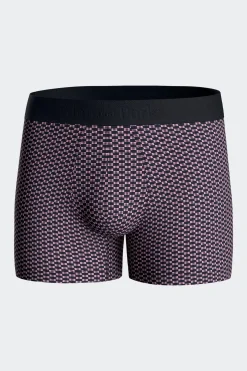 Lot de 2 boxers en coton stretch micro-motifs graphique rose