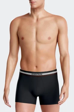 Lot de 2 boxers en coton stretch élastique tricolore camel