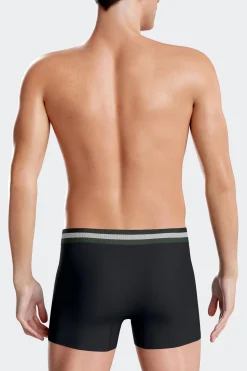 Lot de 2 boxers en coton stretch élastique tricolore vert